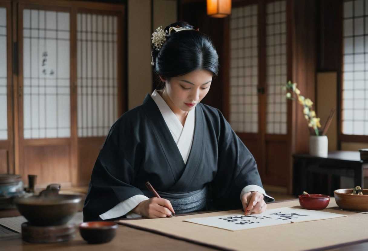 Saroni Davis, calligraphe à Kyoto